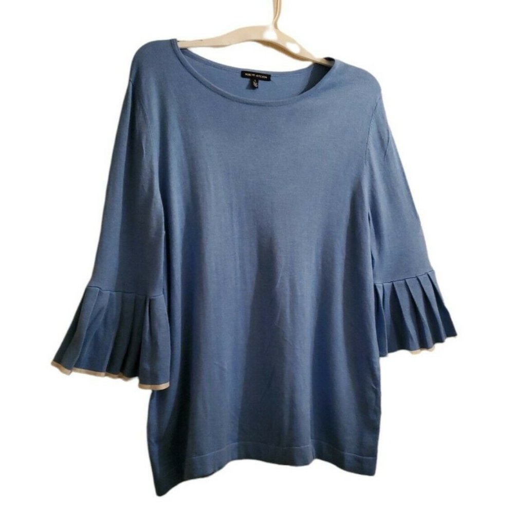 Robert Kitchen Blue Cotton Cashmere Sweater
